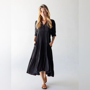 NWT Natural Life Rebecca Midi Dress - Black size M